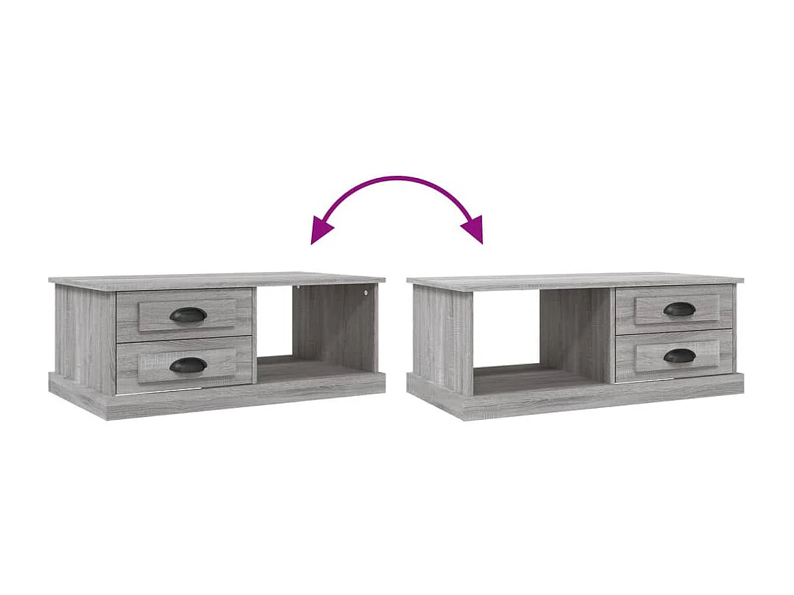 Table basse Sonoma gris 90x50x35 cm Bois d'ingénierie