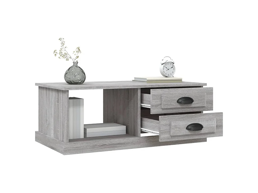 Table basse Sonoma gris 90x50x35 cm Bois d'ingénierie