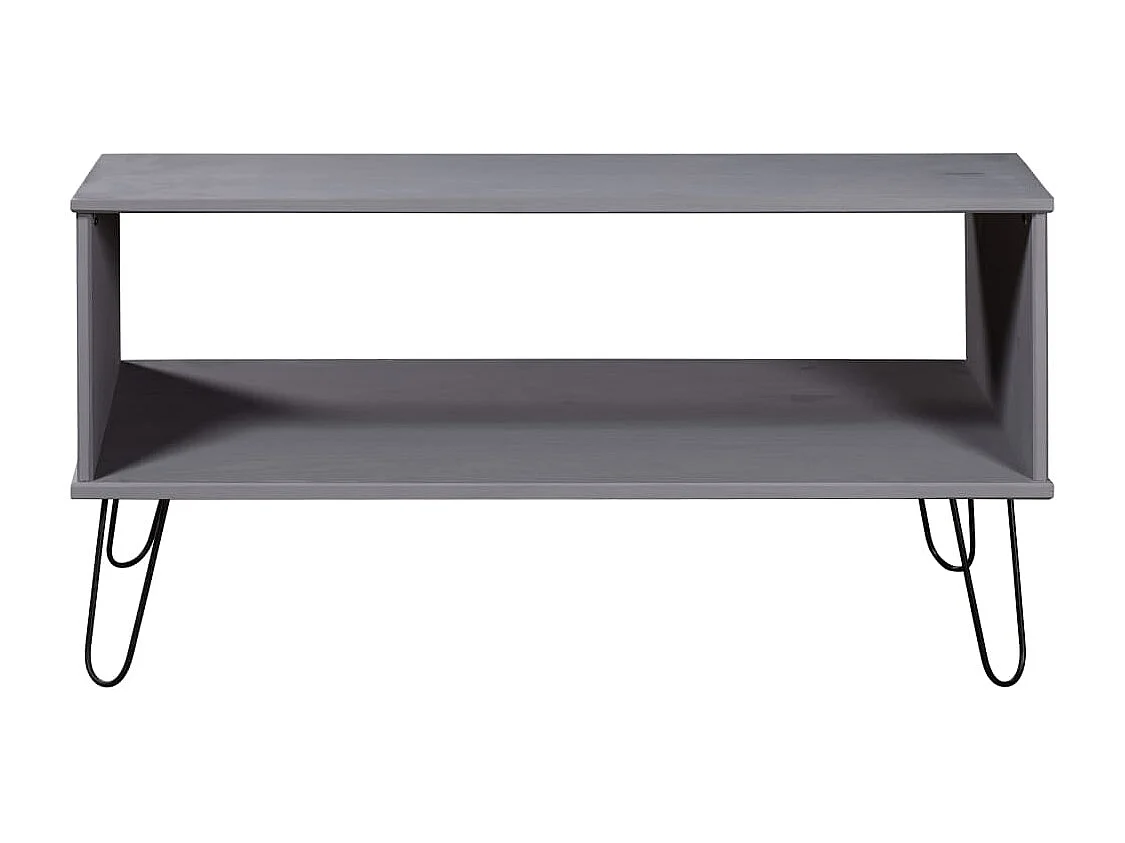 Tavolino da Salotto New York Grigio in Legno Massello di Pino