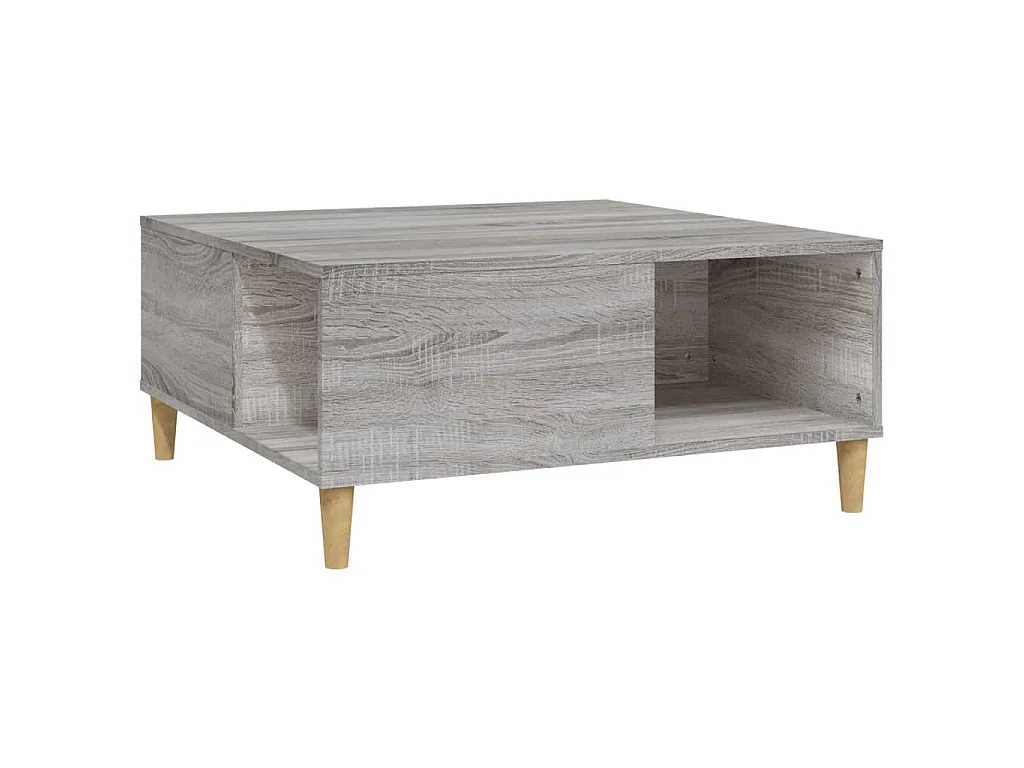 Table basse sonoma gris 80x80x36,5 cm bois d'ingénierie