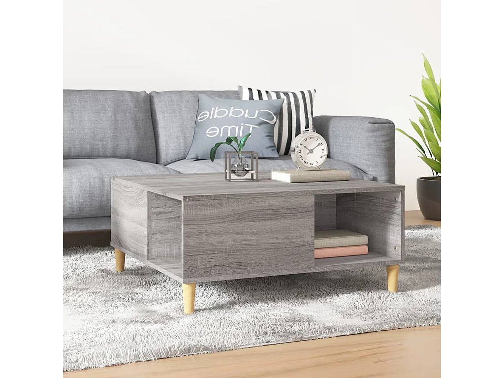 Table basse sonoma gris 80x80x36,5 cm bois d'ingénierie