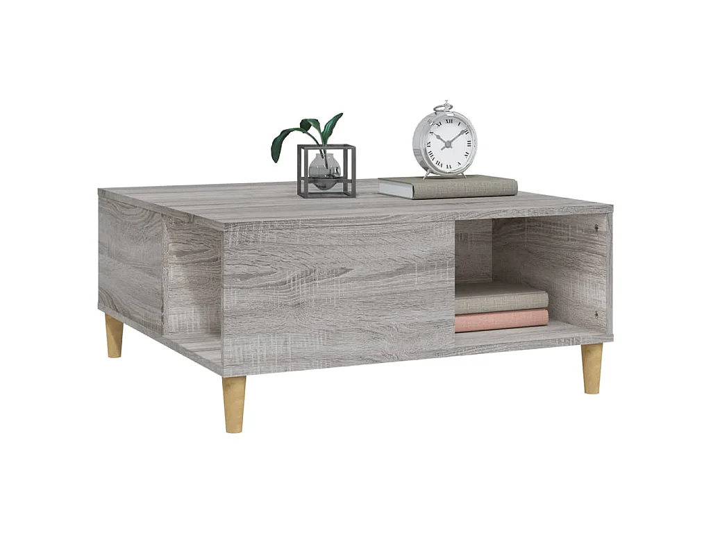 Table basse sonoma gris 80x80x36,5 cm bois d'ingénierie