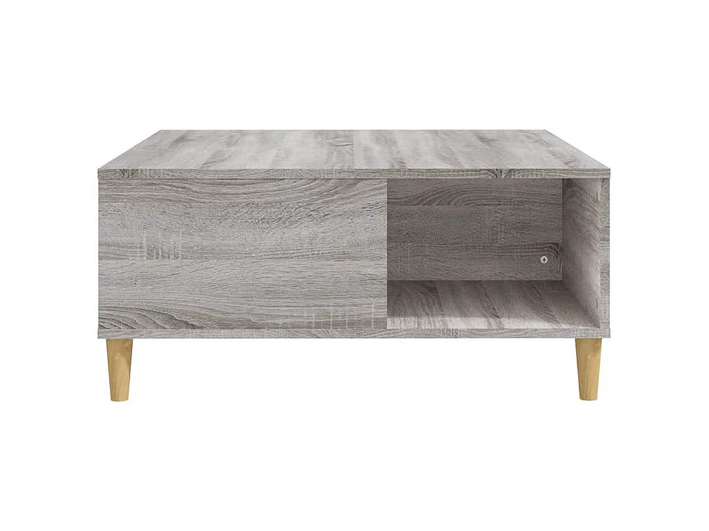 Table basse sonoma gris 80x80x36,5 cm bois d'ingénierie
