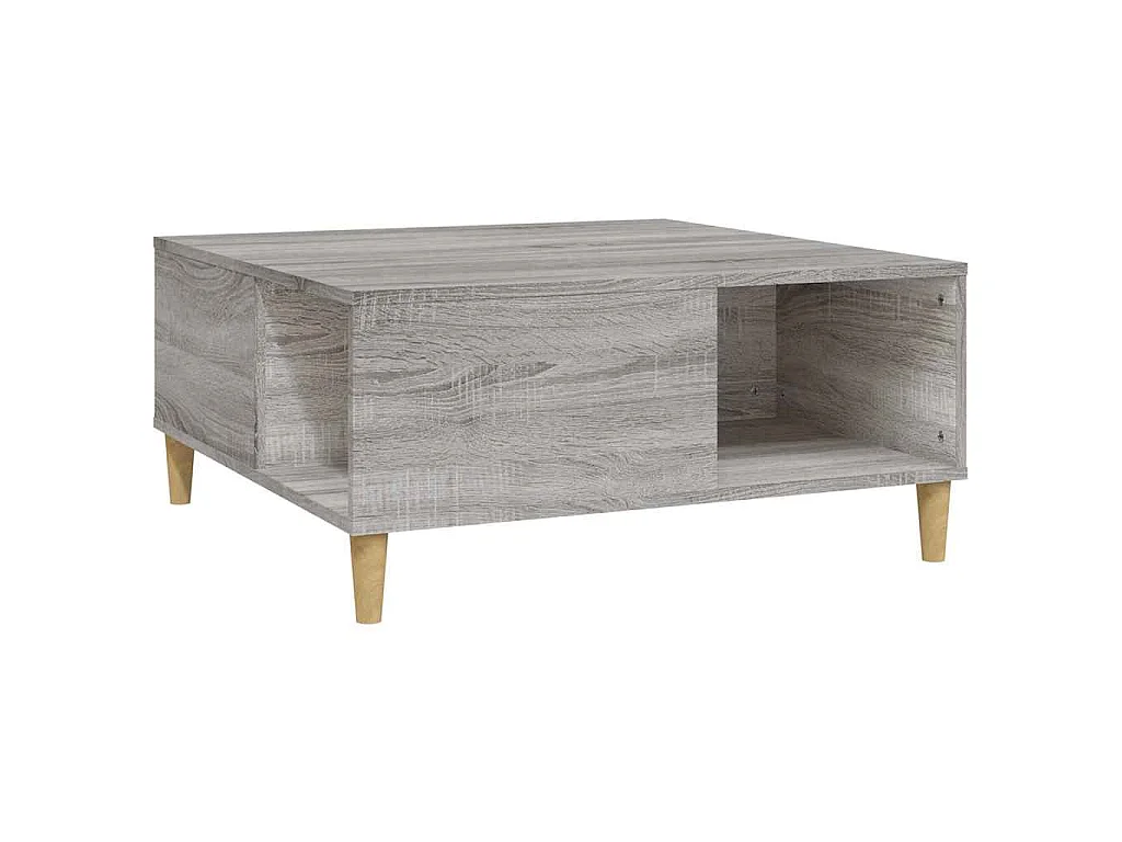 Salontafel 80x80x36,5 cm bewerkt hout grijs sonoma eikenkleurig