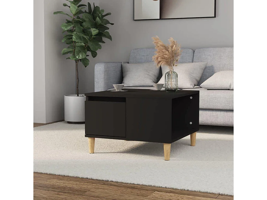 Couchtisch Schwarz 55x55x36,5 cm Holzwerkstoff