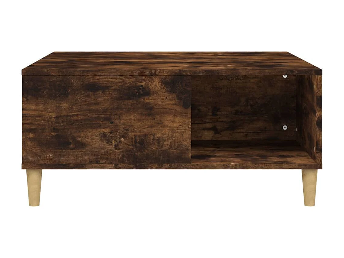 Table basse chêne fumé 80x80x36,5 cm bois d'ingénierie