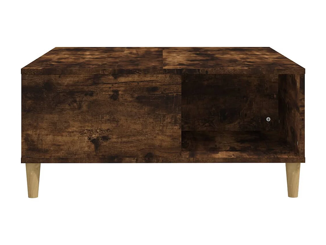 Table basse chêne fumé 80x80x36,5 cm bois d'ingénierie