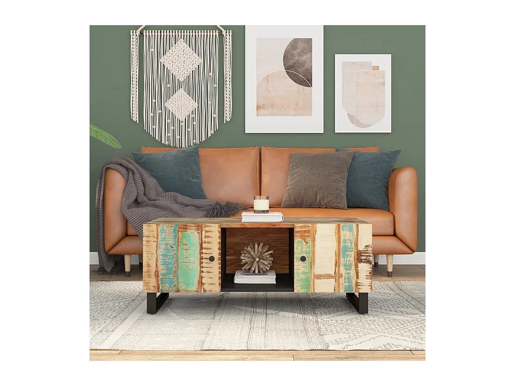 Couchtisch 100x54x40 cm Altholz Massiv & Holzwerkstoff