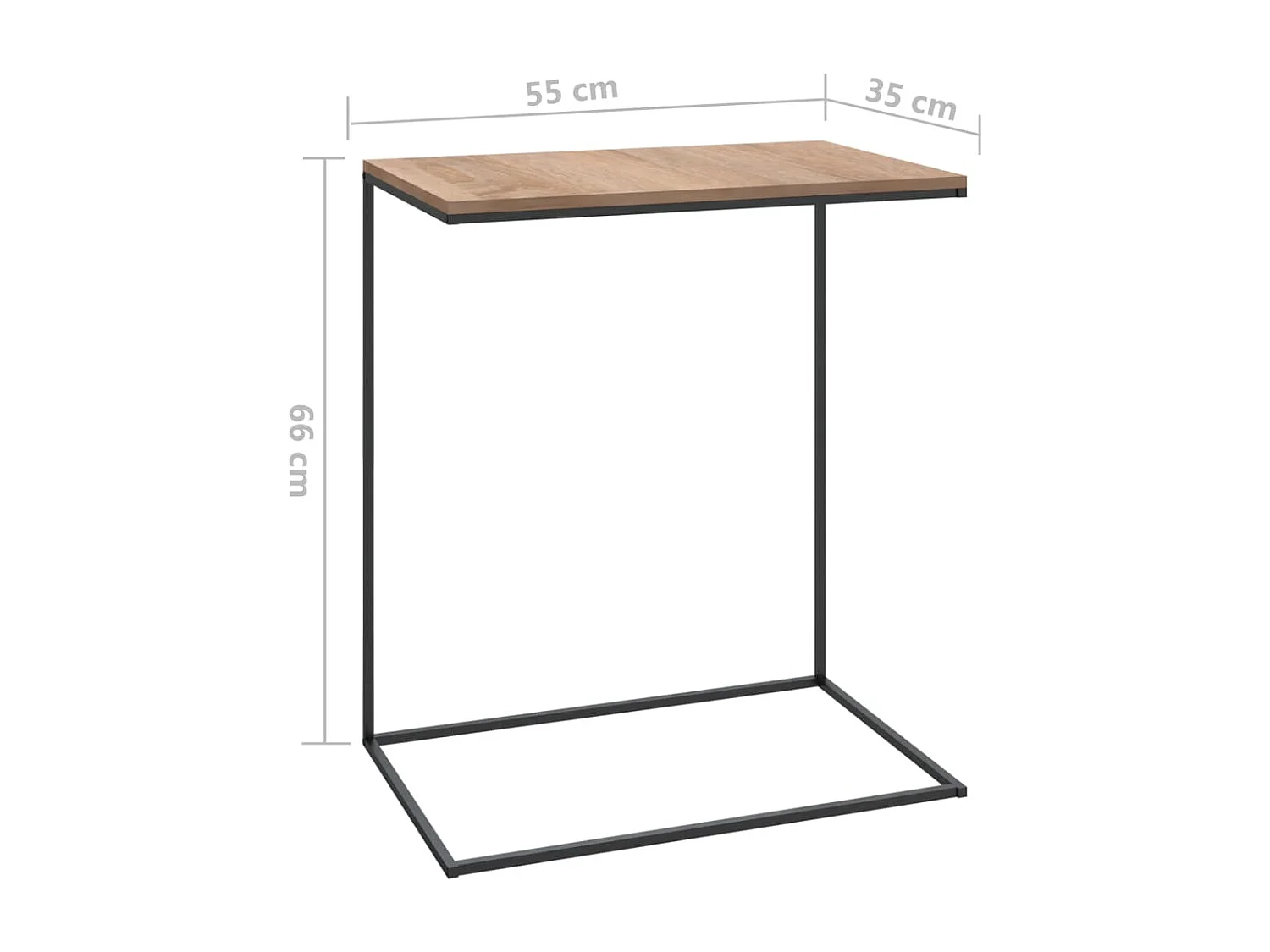 Table d'appoint Noir 55x35x66 cm Bois d'ingénierie