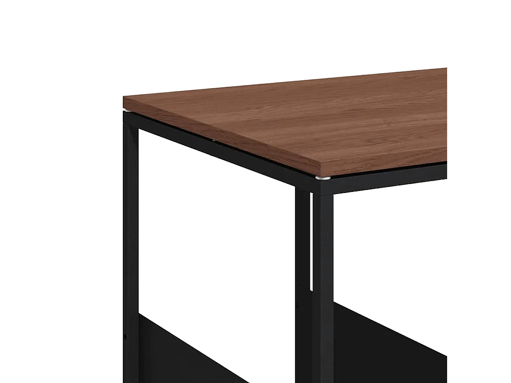 Bijzettafel met wieltjes 55x36x63,5 cm bewerkt hout zwart