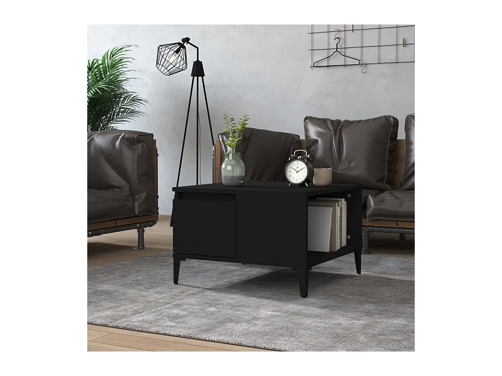 Salontafel 55x55x36,5 cm bewerkt hout zwart