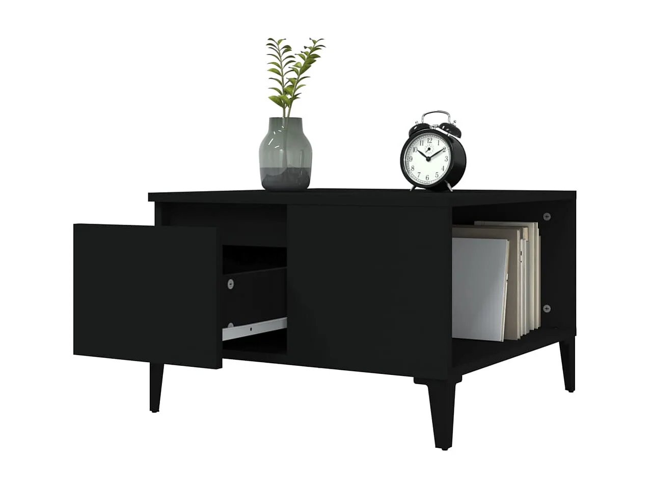 Salontafel 55x55x36,5 cm bewerkt hout zwart