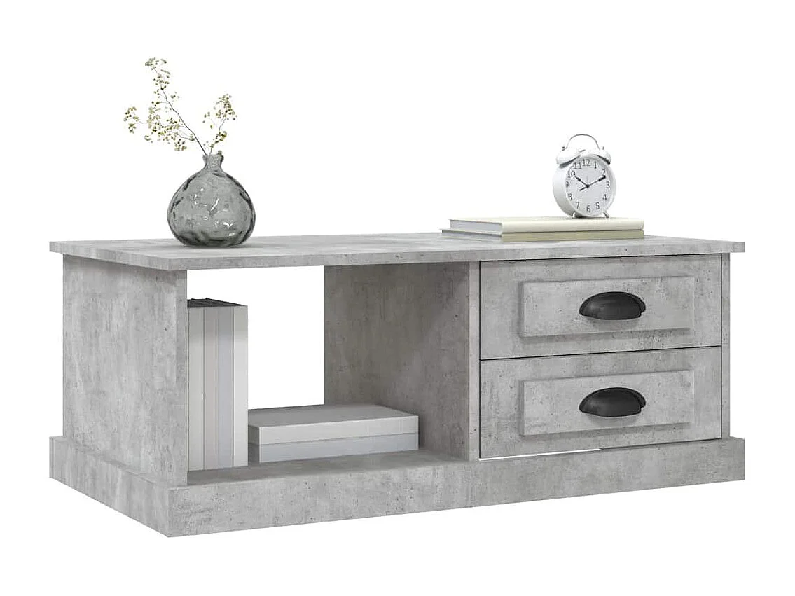 Table basse Gris béton 90x50x35 cm Bois d'ingénierie