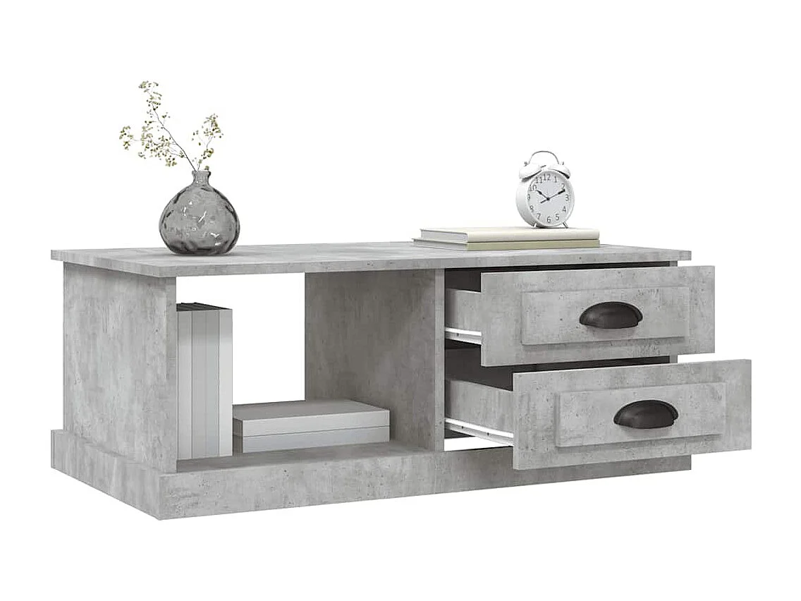 Table basse Gris béton 90x50x35 cm Bois d'ingénierie