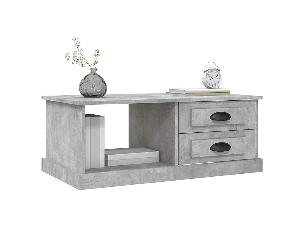 Table basse Gris béton 90x50x35 cm Bois d'ingénierie