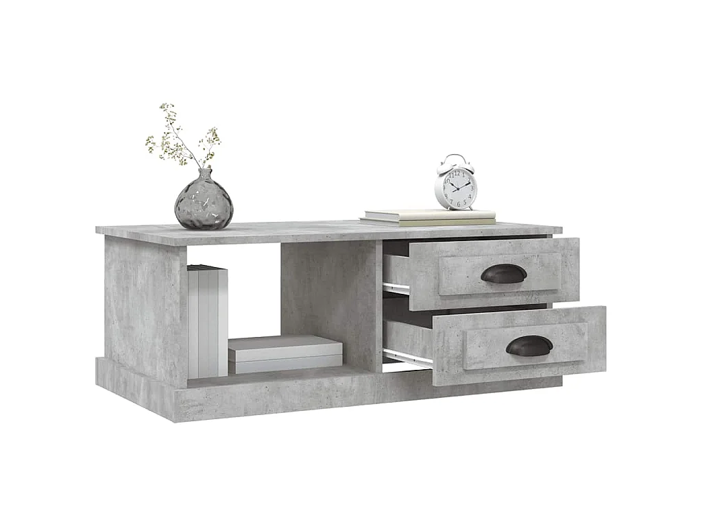 Table basse Gris béton 90x50x35 cm Bois d'ingénierie