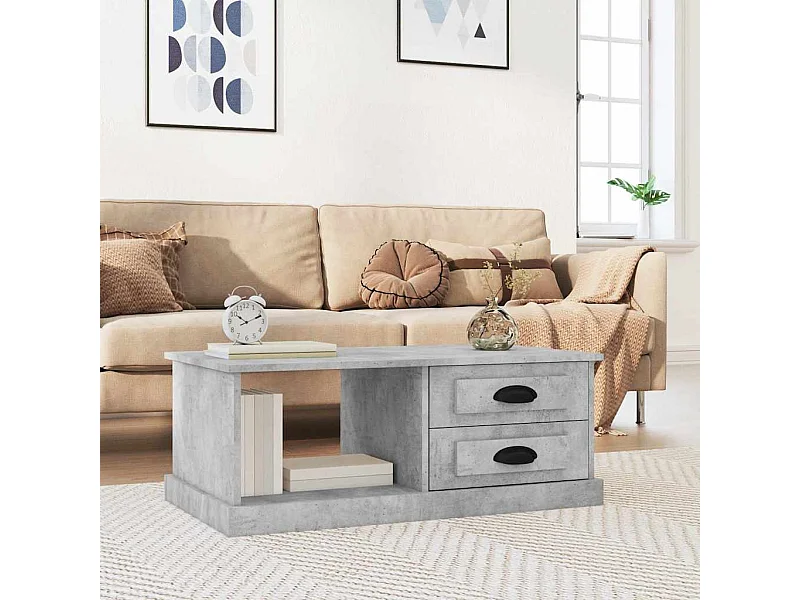 Couchtisch Betongrau 90x50x35 cm Holzwerkstoff