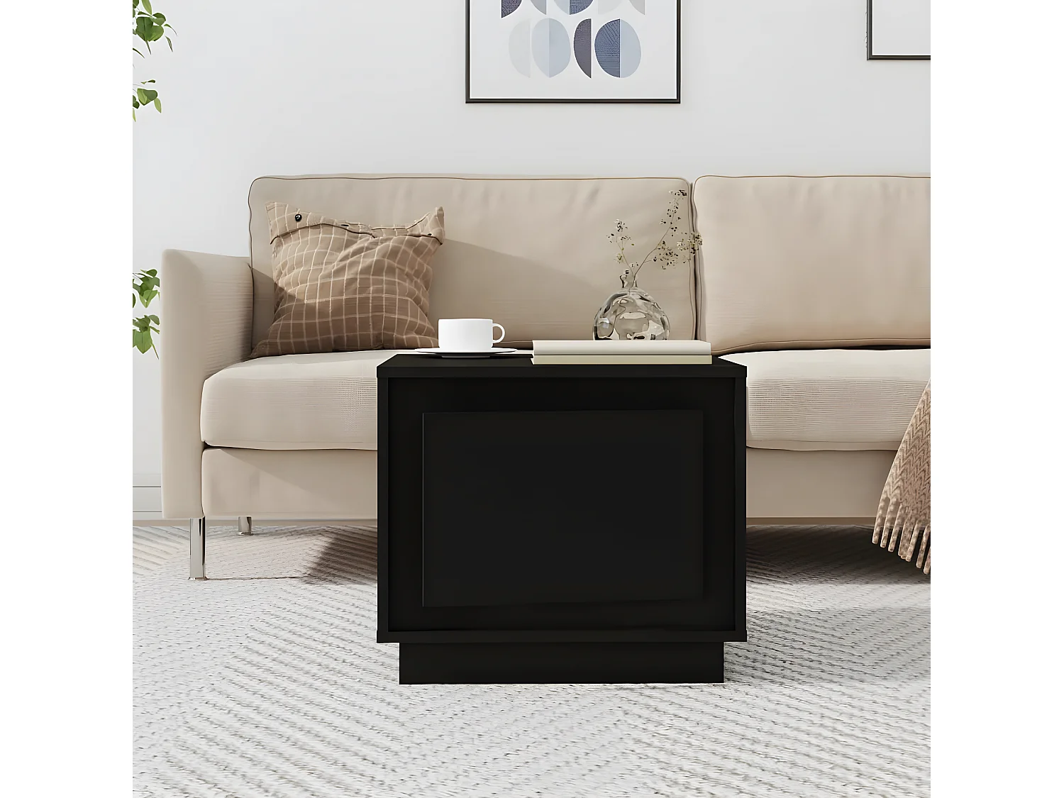 Couchtisch Schwarz 51x50x44 cm Holzwerkstoff