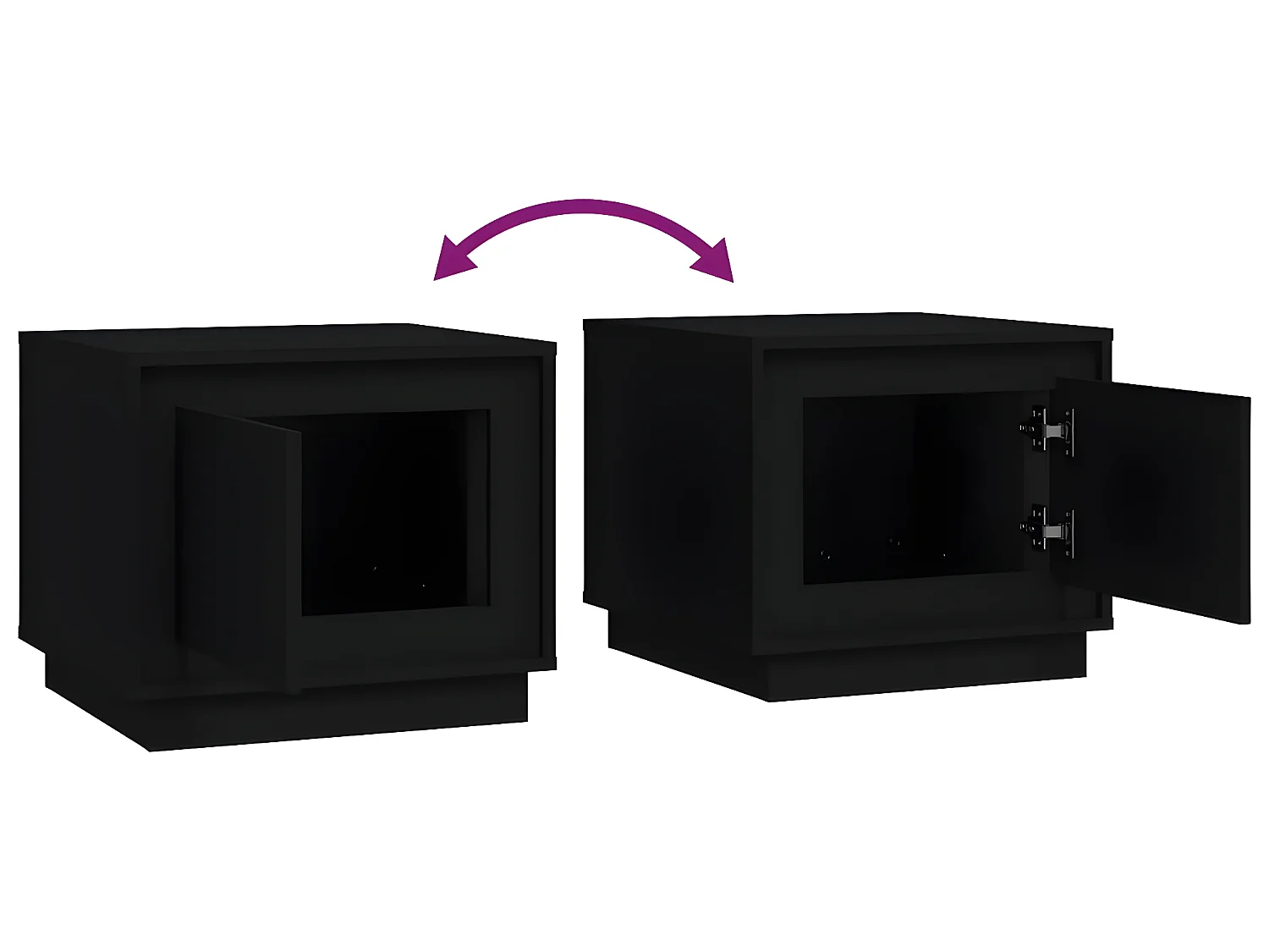 Couchtisch Schwarz 51x50x44 cm Holzwerkstoff