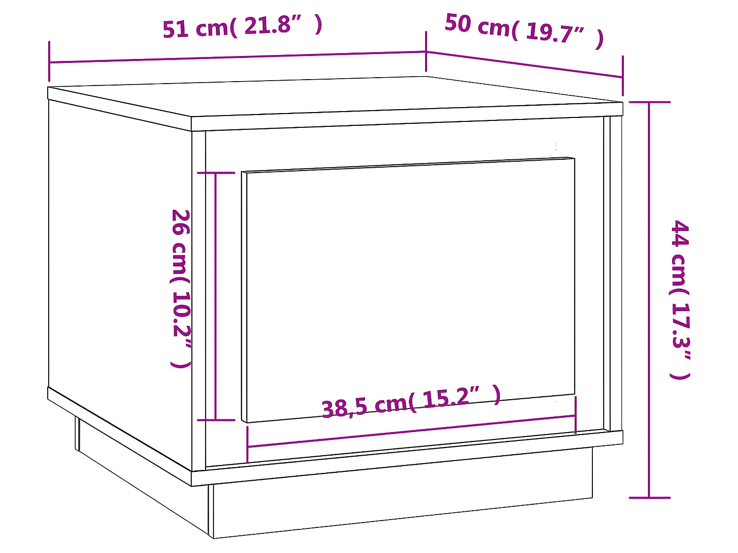 Couchtisch Schwarz 51x50x44 cm Holzwerkstoff