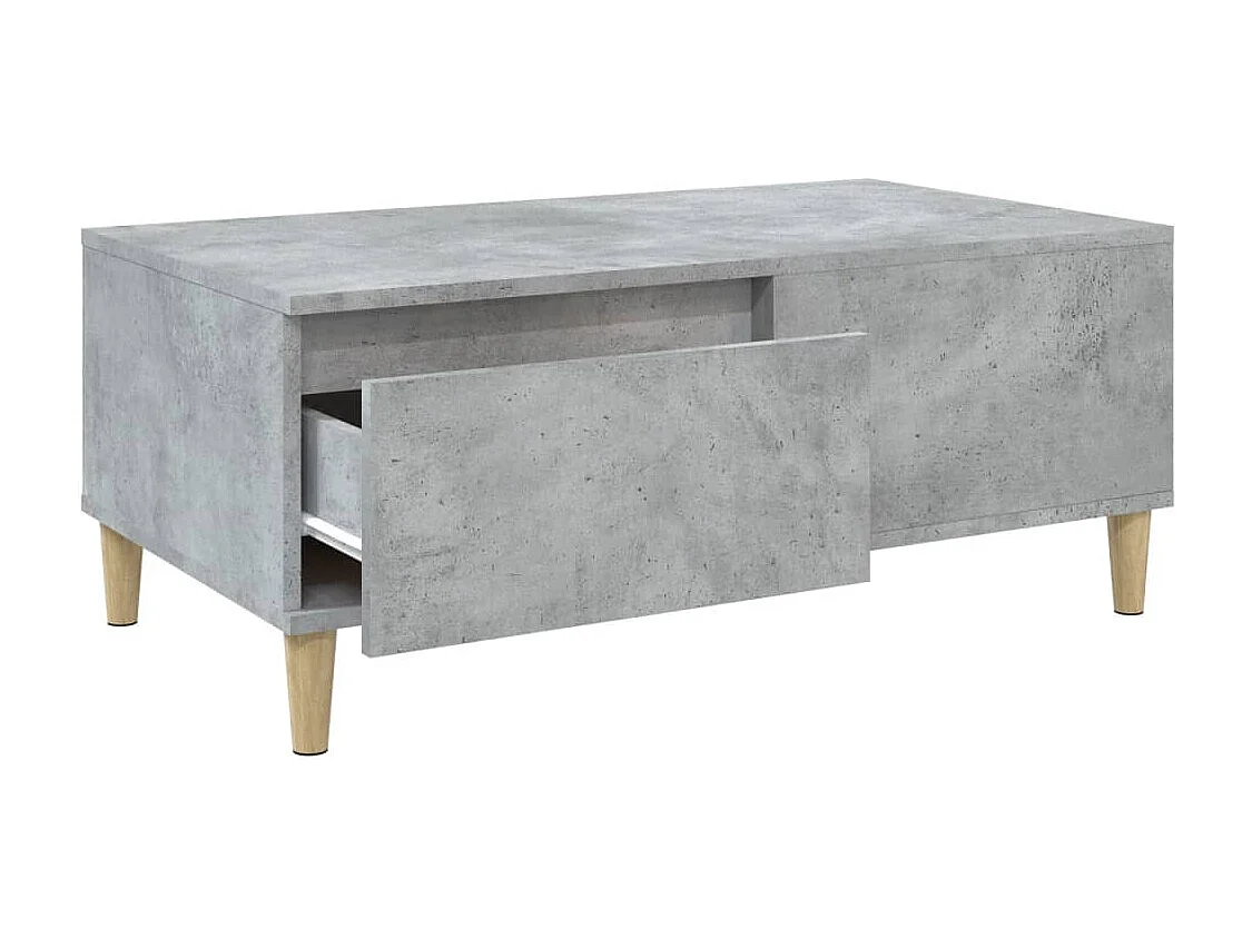 Table basse Gris béton 90x50x36,5 cm Bois d'ingénierie