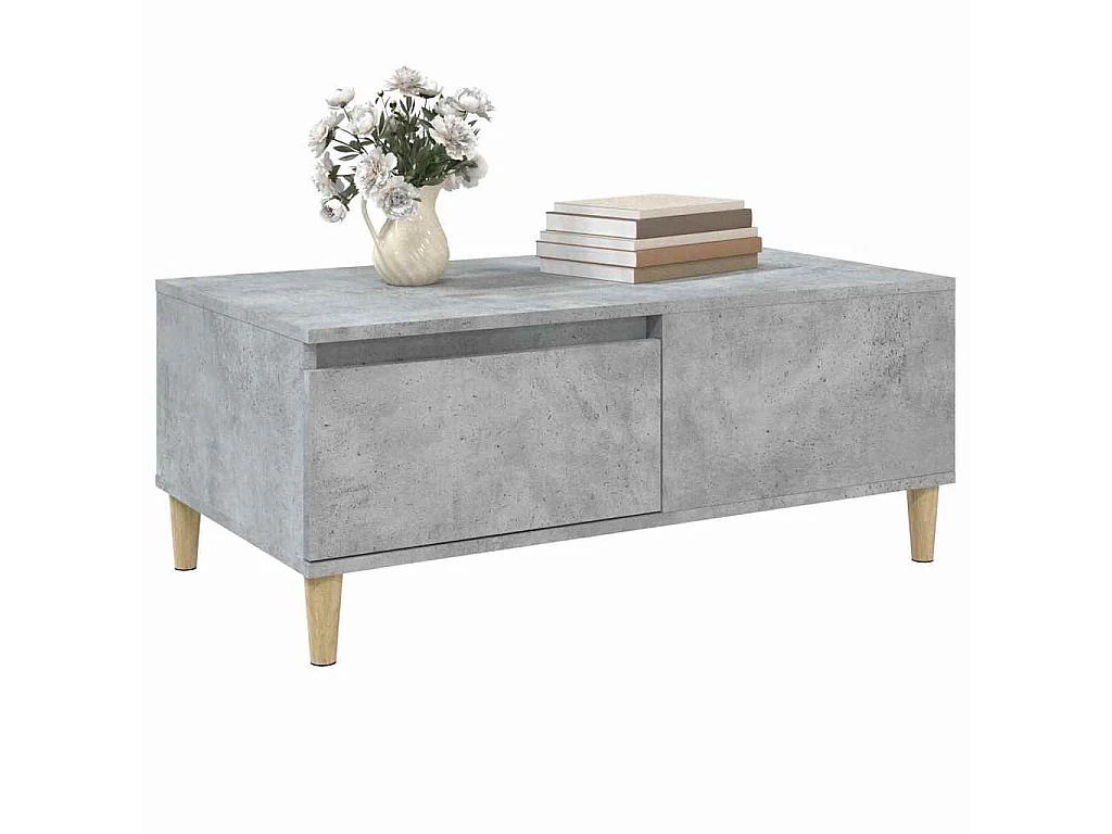 Table basse Gris béton 90x50x36,5 cm Bois d'ingénierie