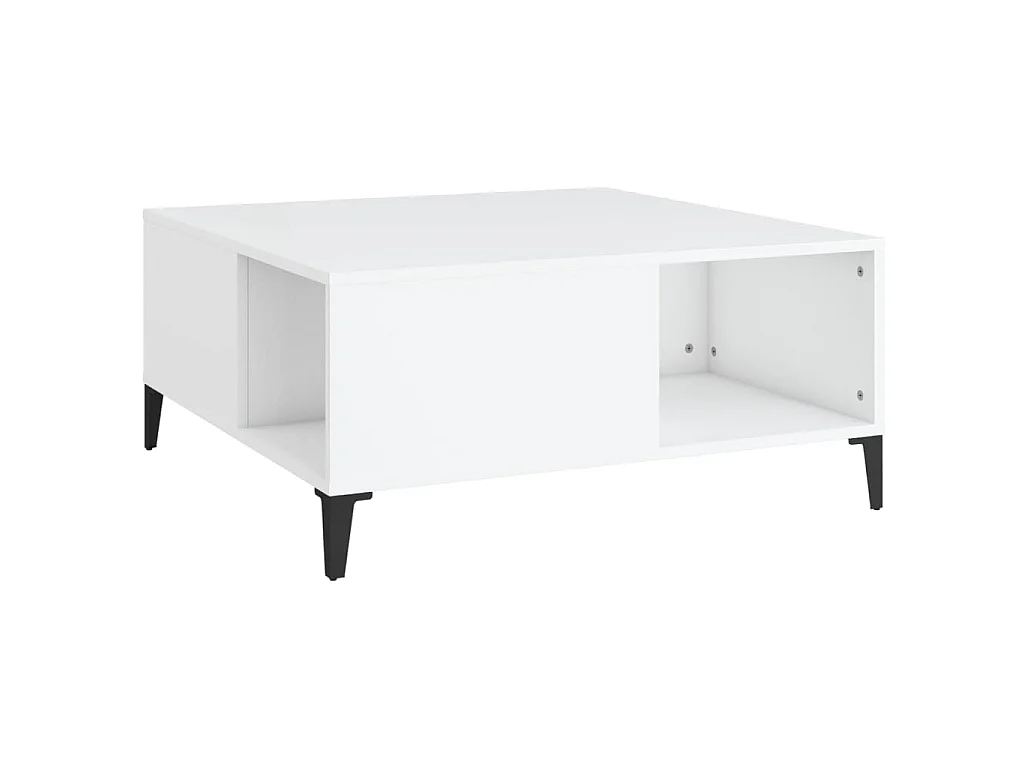 Tavolino da Salotto Bianco 80x80x36,5 cm in Legno Multistrato