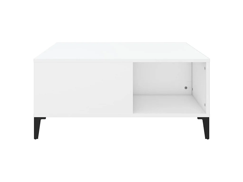 Tavolino da Salotto Bianco 80x80x36,5 cm in Legno Multistrato