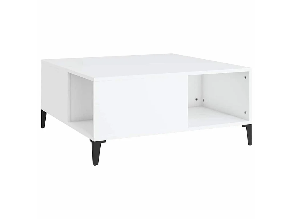 Table basse blanc 80x80x36,5 cm bois d'ingénierie
