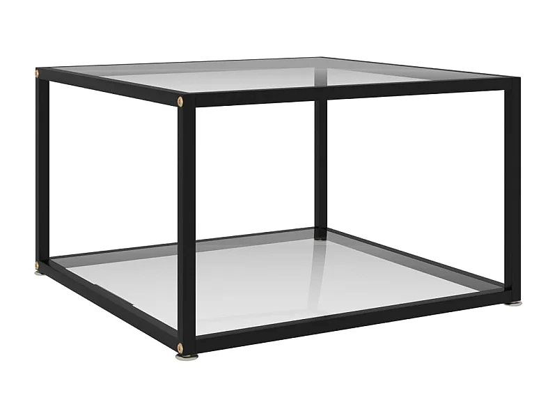 Salontafel 60x60x35 cm gehard glas transparant