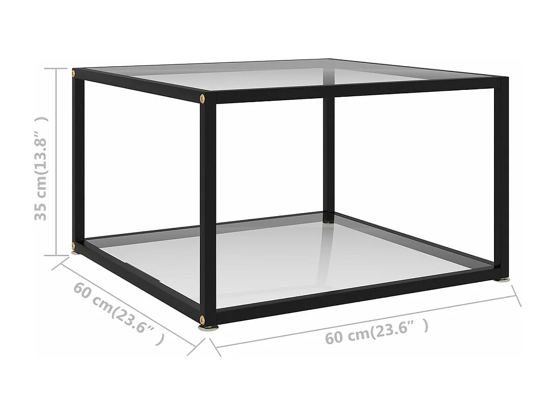 Couchtisch Transparent 60x60x35 cm Hartglas