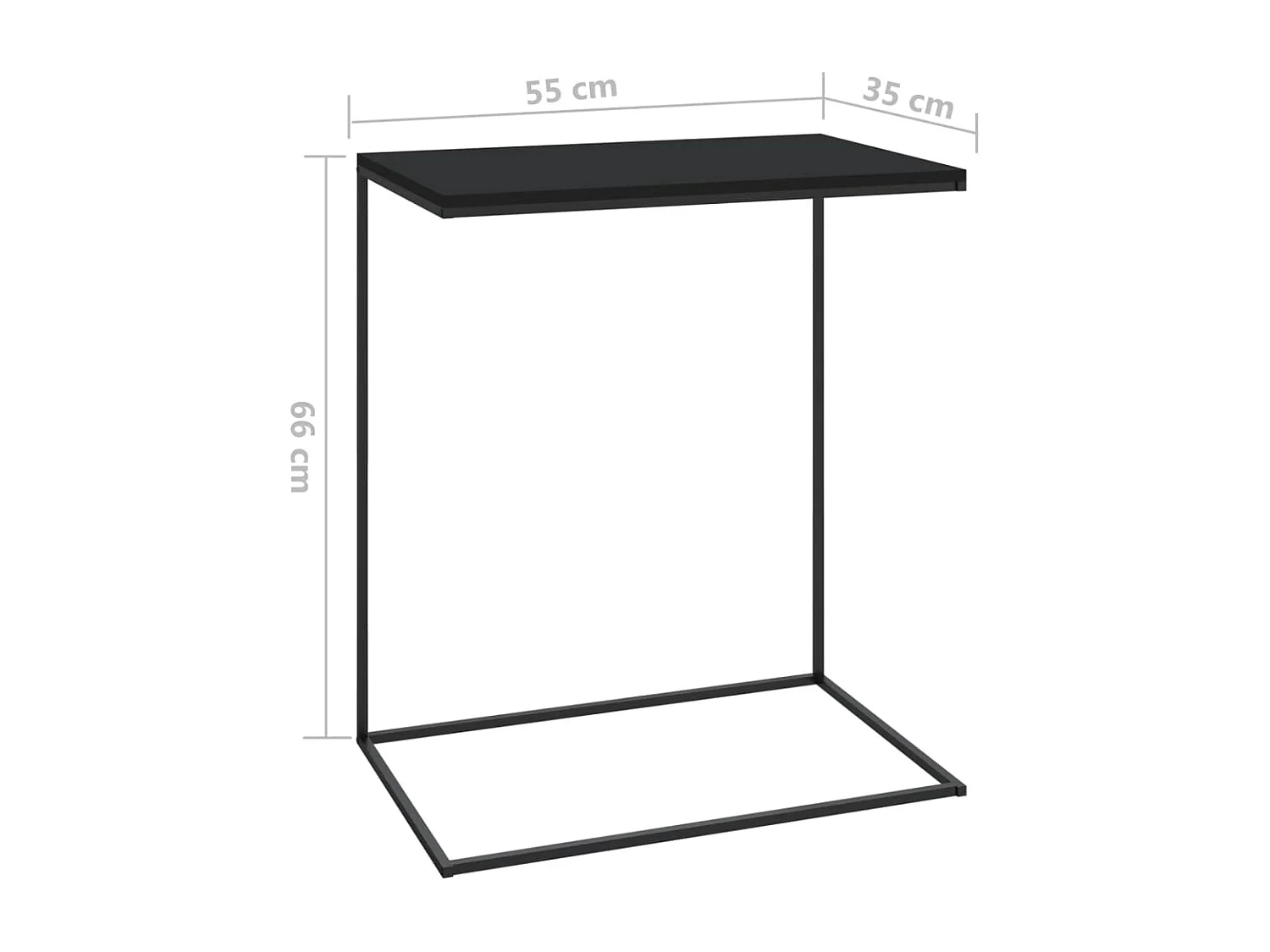 Table d'appoint Noir 55x35x66 cm Bois d'ingénierie