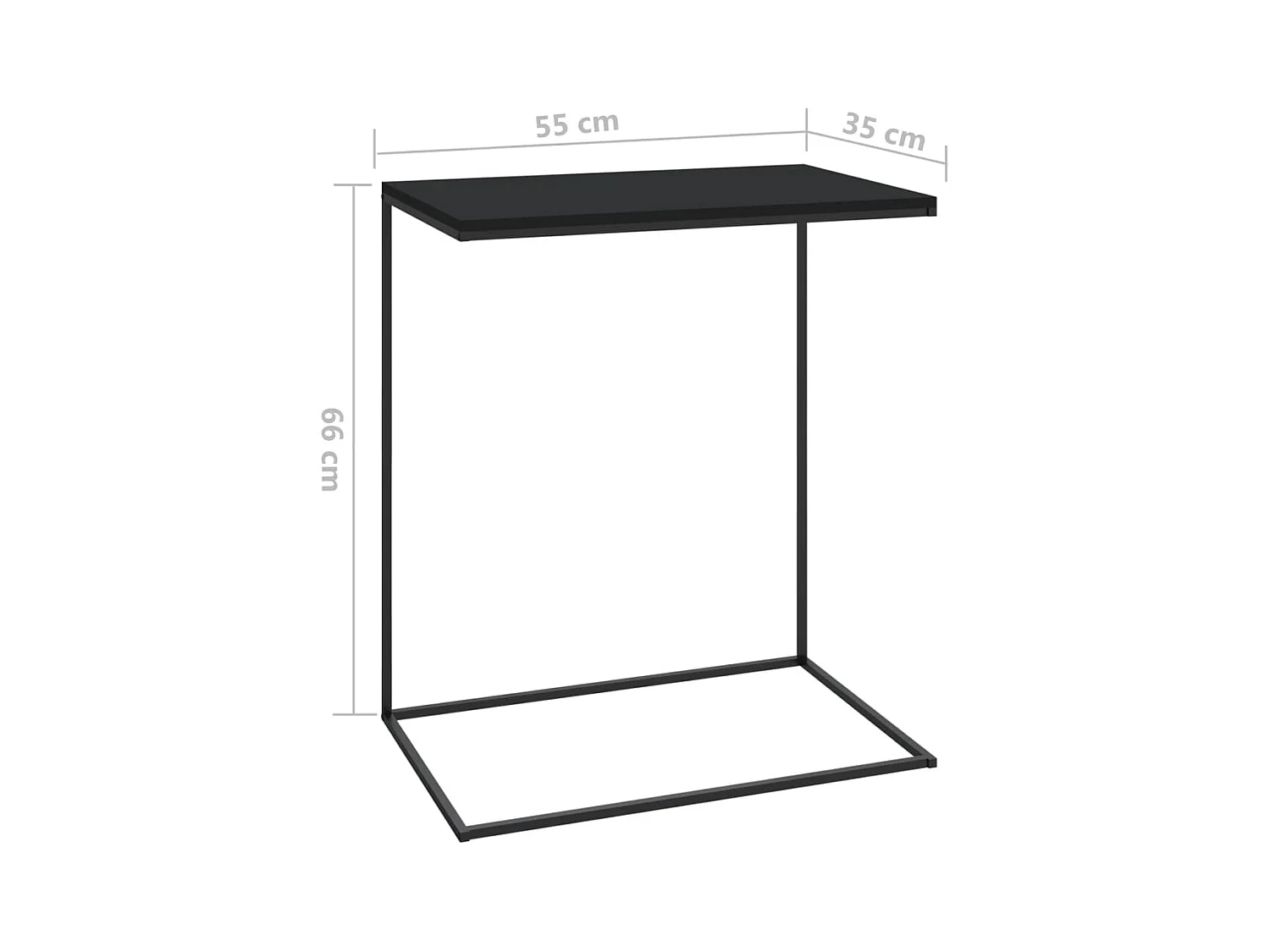 Beistelltisch Schwarz 55x35x66 cm Holzwerkstoff