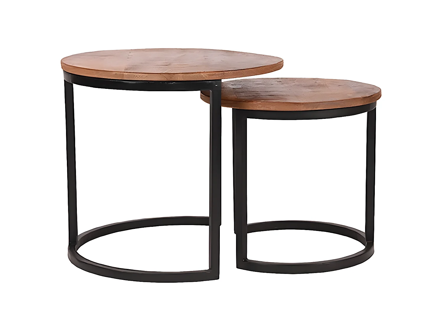 Ensemble de 2 tables basses Duo Bois/Noir