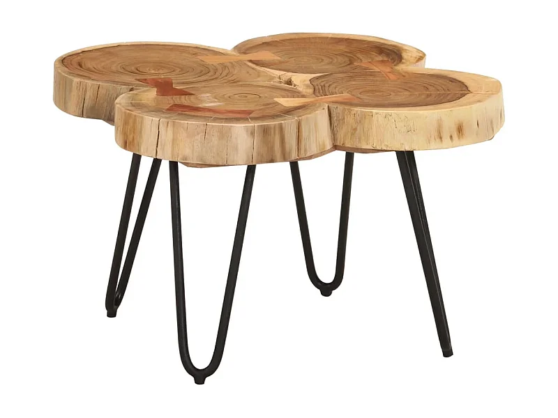 Salontafel 36 cm 4 boomstammen massief acaciahout