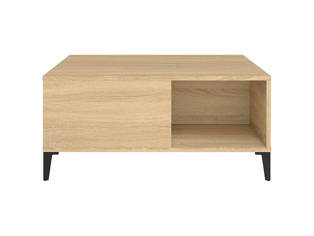 Tavolino Salotto Rovere Sonoma 80x80x36,5 cm Legno Multistrato