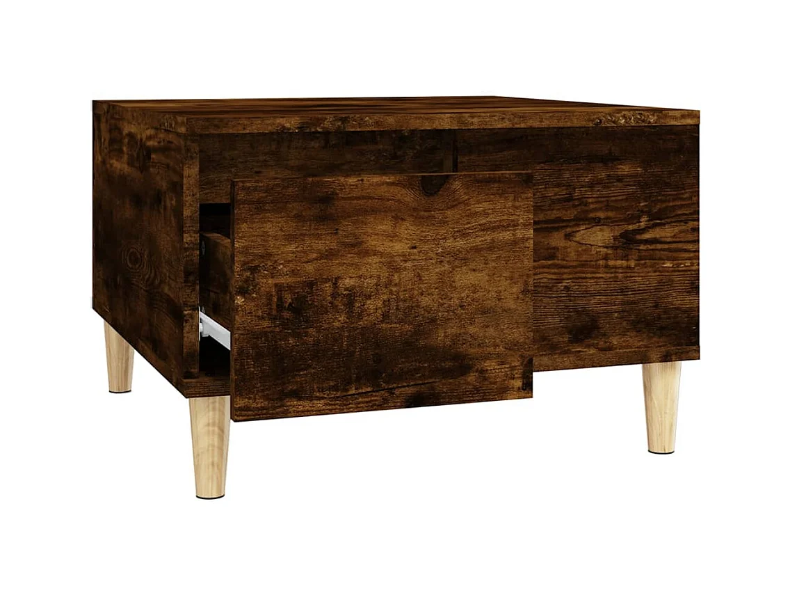 Salontafel 55x55x36,5 cm bewerkt hout gerookt eikenkleurig