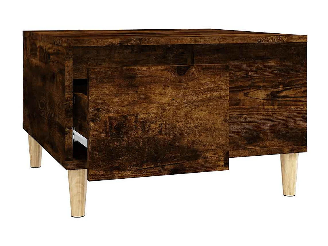 Tavolino da Salotto Rovere Fumo 55x55x36,5 cm Legno Multistrato