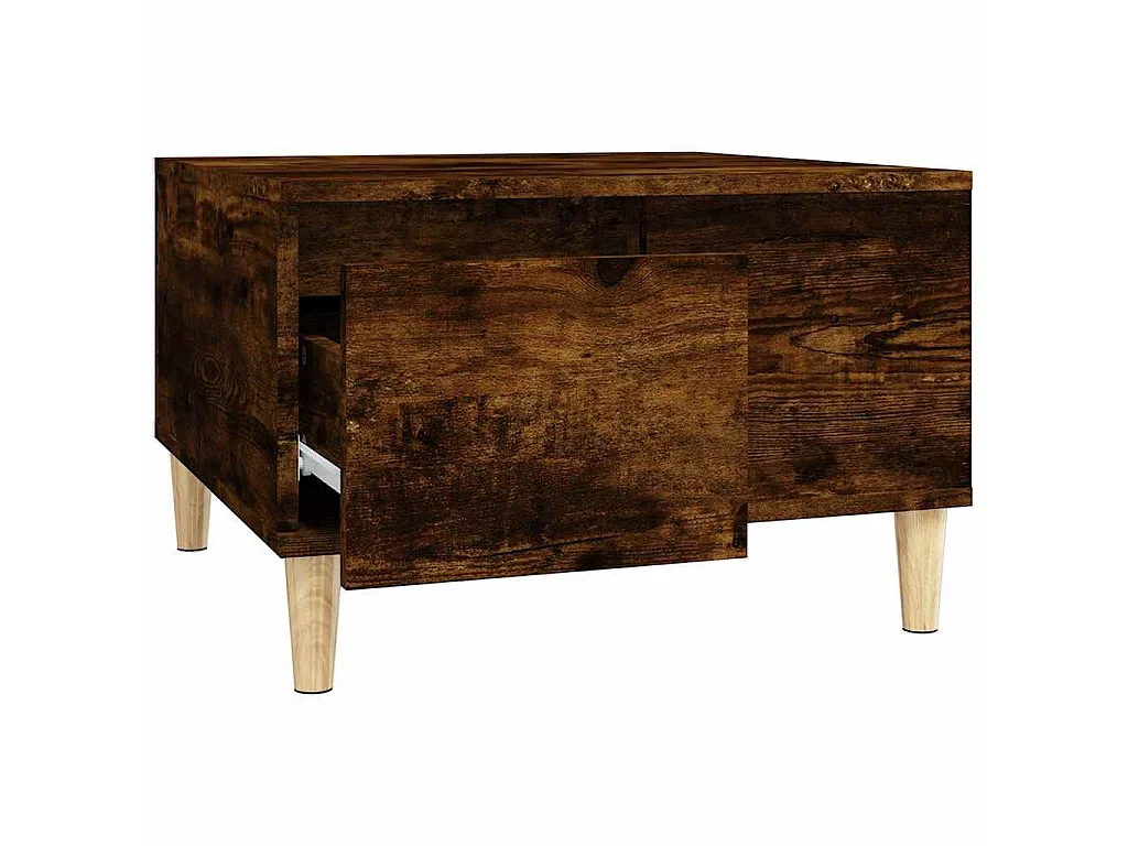 Table basse chêne fumé 55x55x36,5 cm bois d'ingénierie
