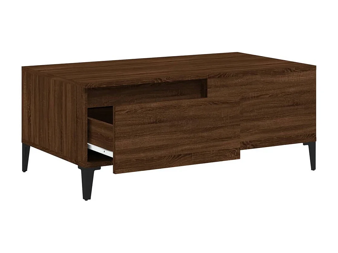 Salontafel 90x50x36,5 cm bewerkt hout bruin eikenkleur