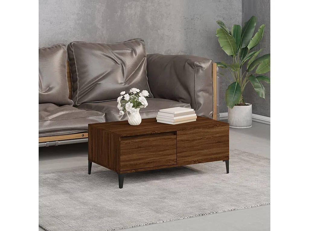 Tavolino da Salotto Rovere Marrone 90x50x36,5 cm in Multistrato