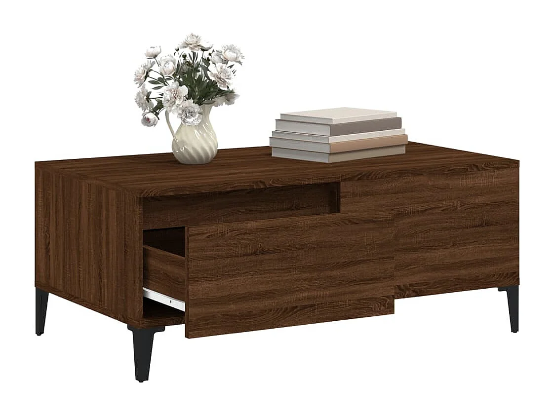Tavolino da Salotto Rovere Marrone 90x50x36,5 cm in Multistrato