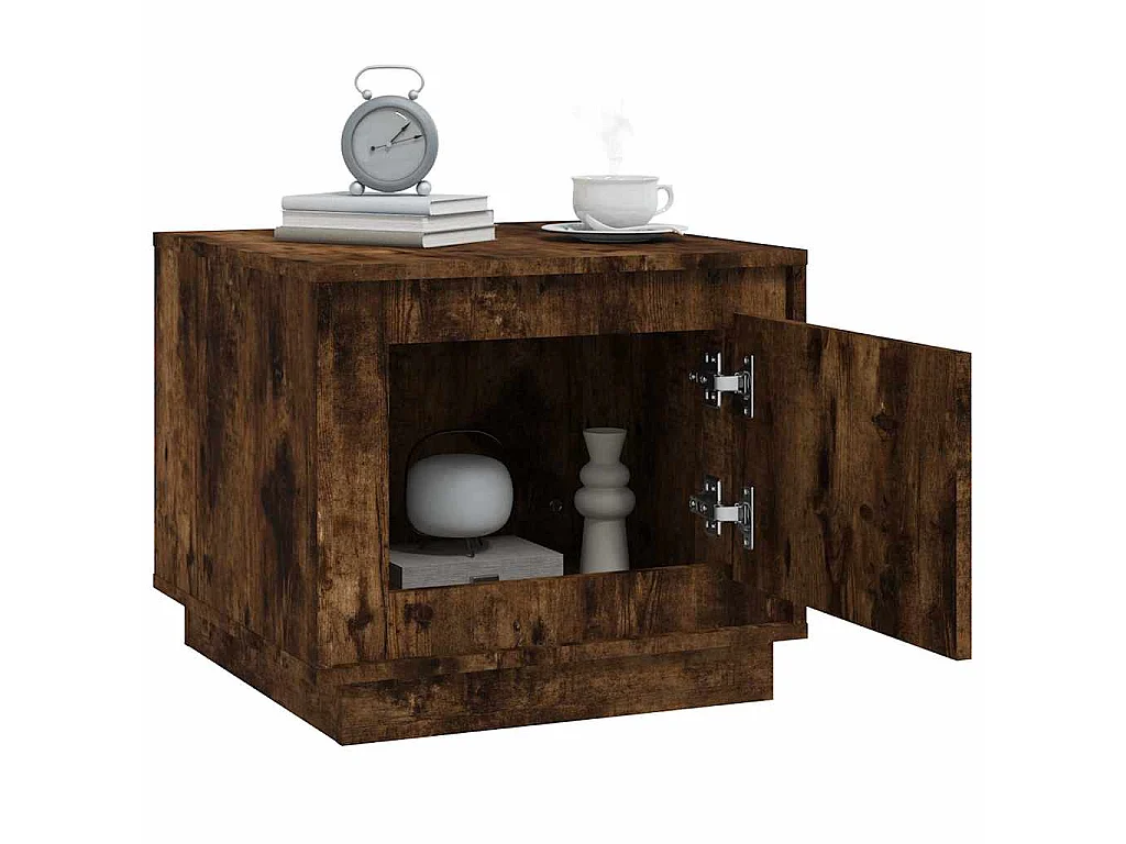 Table basse chêne fumé 51x50x44 cm bois d'ingénierie