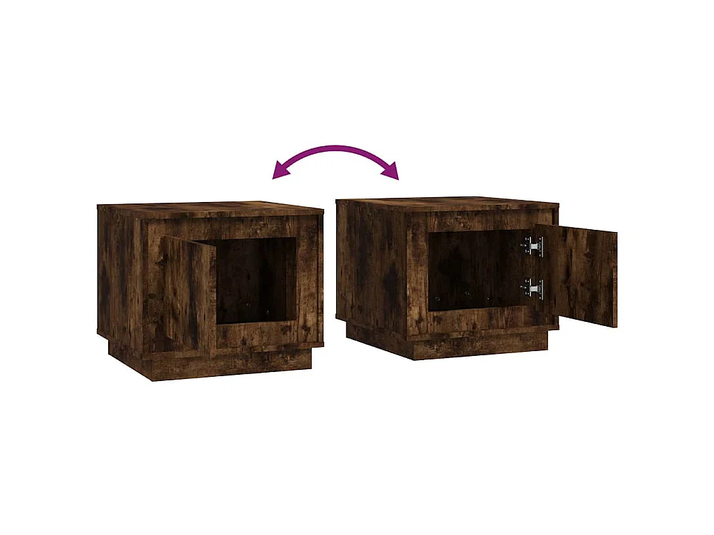 Table basse chêne fumé 51x50x44 cm bois d'ingénierie
