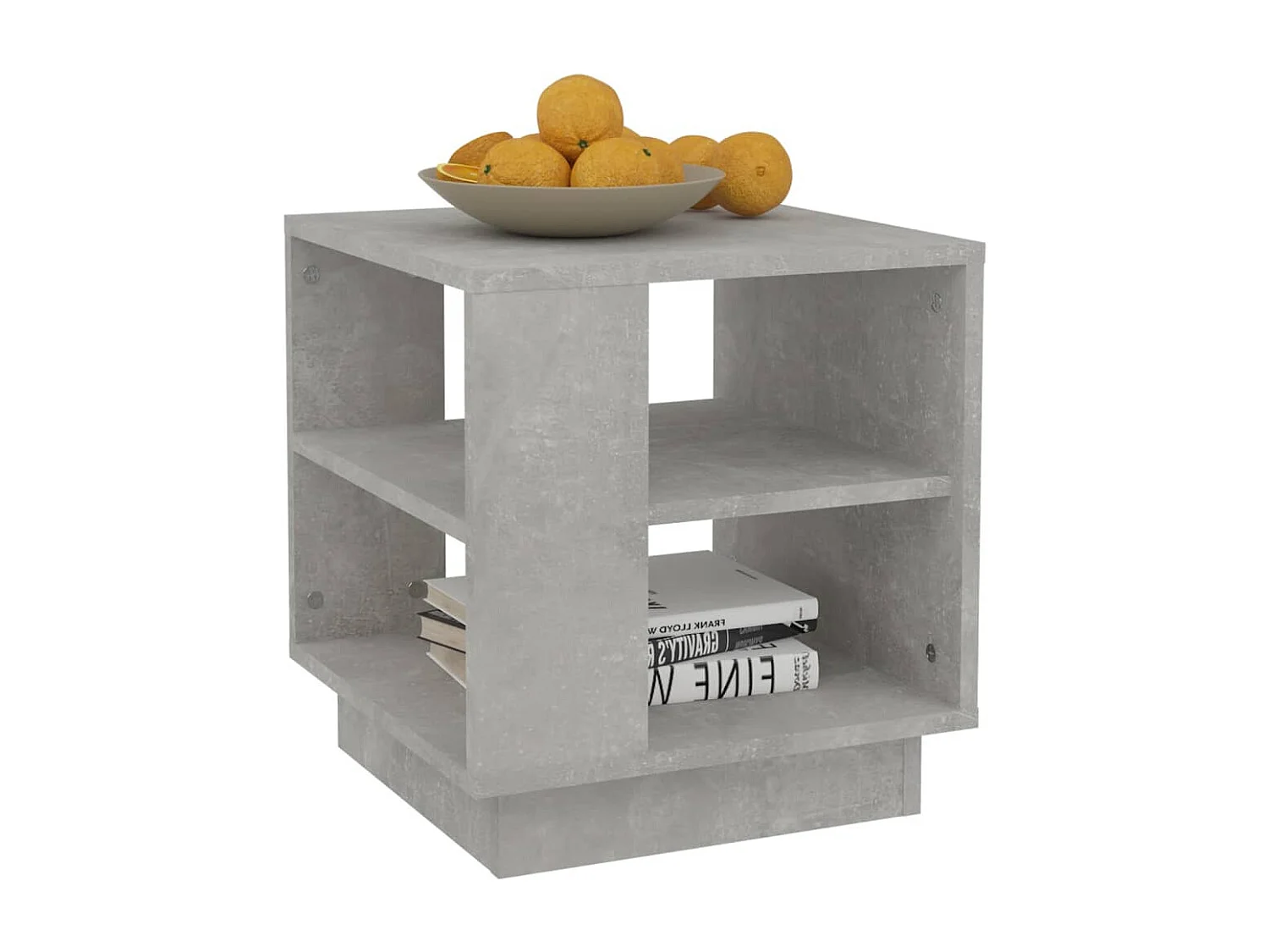 Table basse gris béton 40x40x43 cm bois d'ingénierie