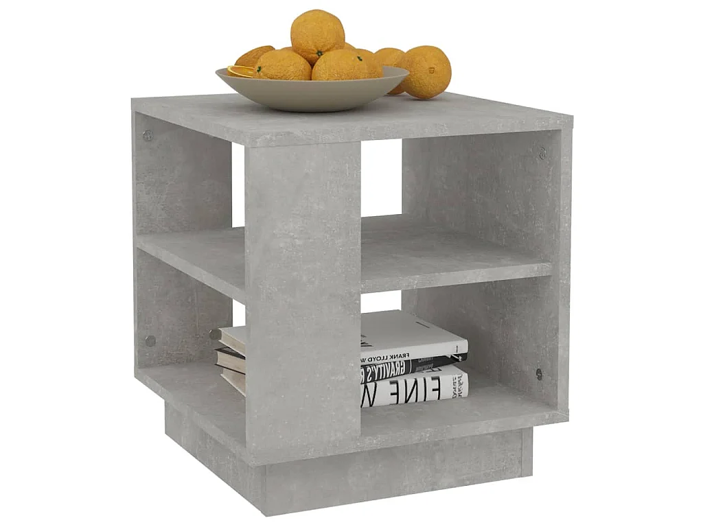 Salontafel 40x40x43 cm bewerkt hout betongrijs