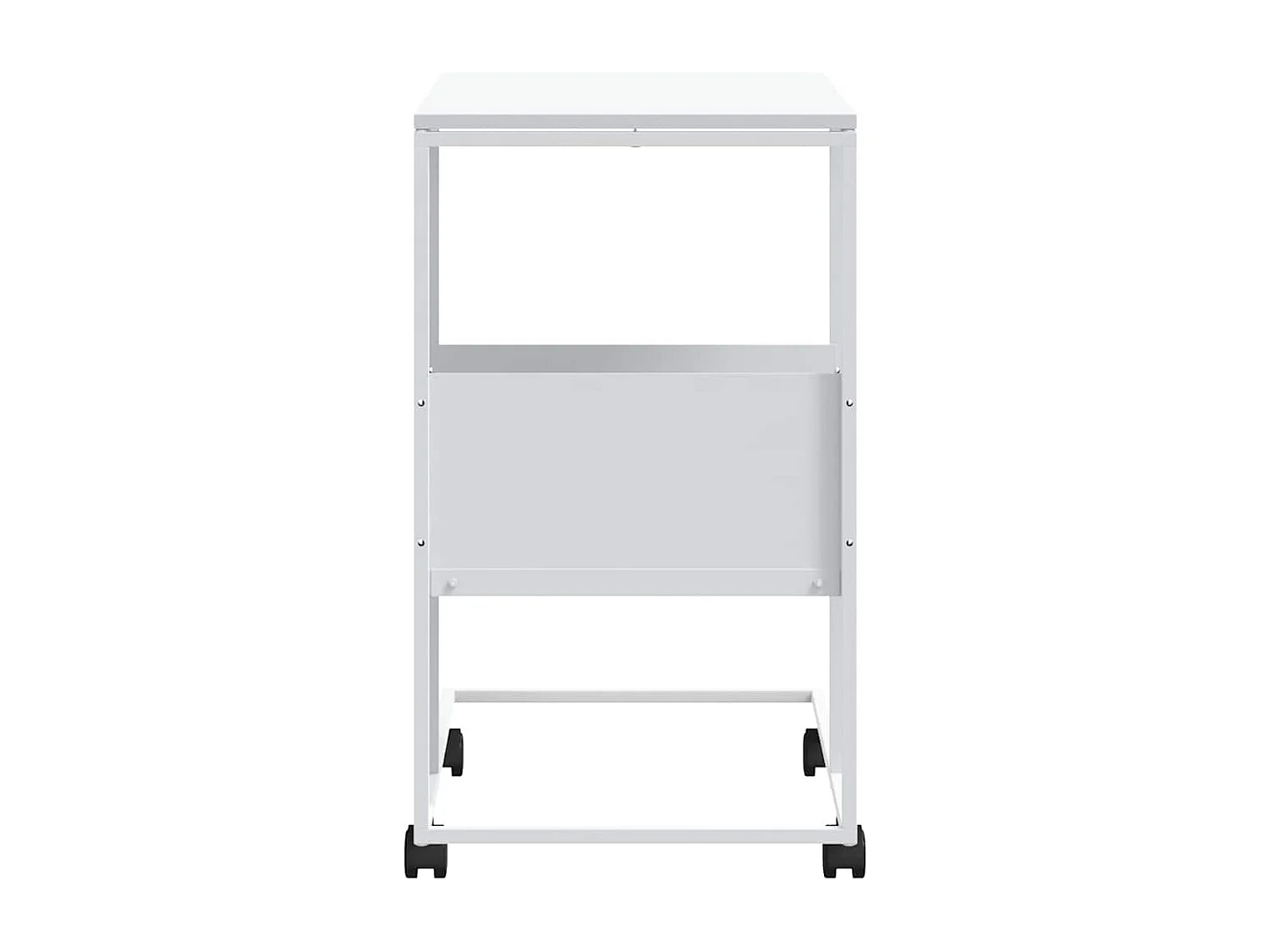 Tavolino con Ruote Bianco 55x36x63,5cm in Legno Multistrato