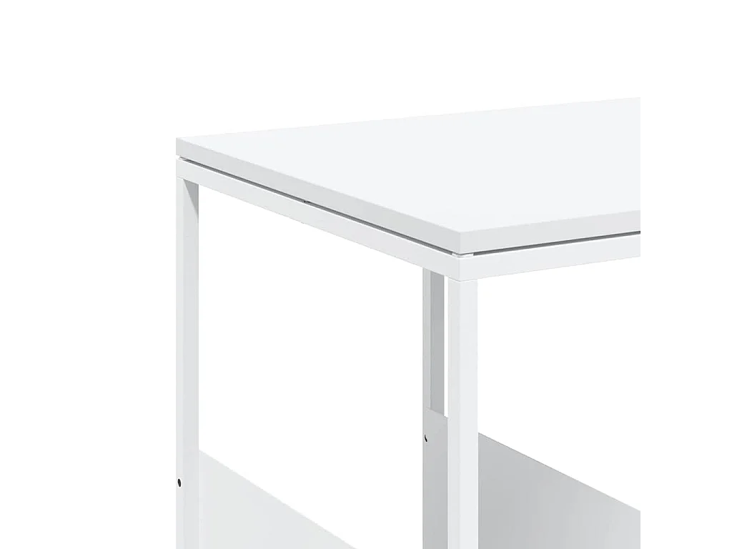 Tavolino con Ruote Bianco 55x36x63,5cm in Legno Multistrato