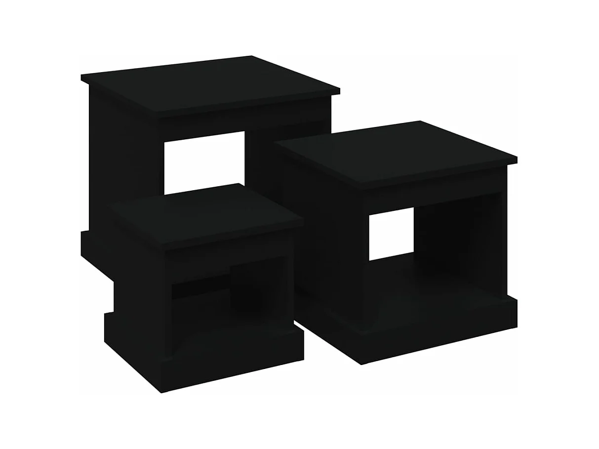 Couchtische 3 Stk. Schwarz Holzwerkstoff