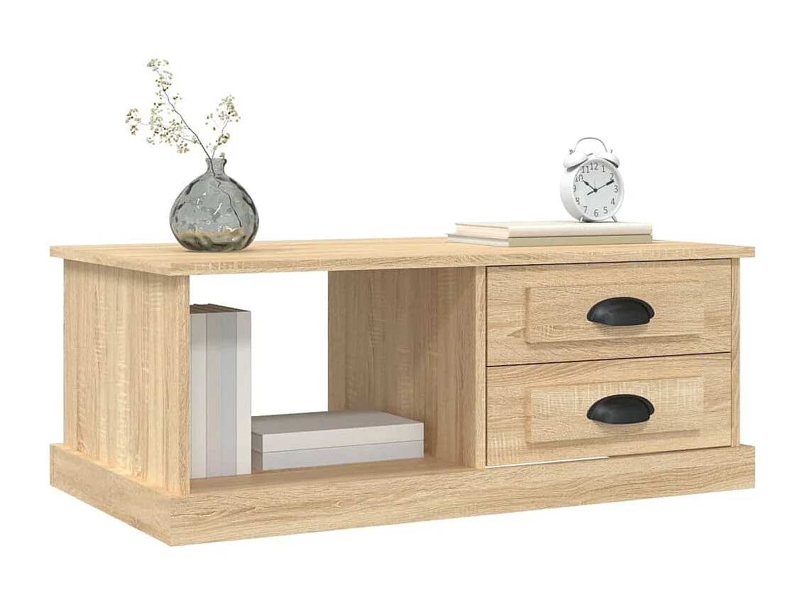 Salontafel 90x50x35 cm bewerkt hout sonoma eikenkleurig
